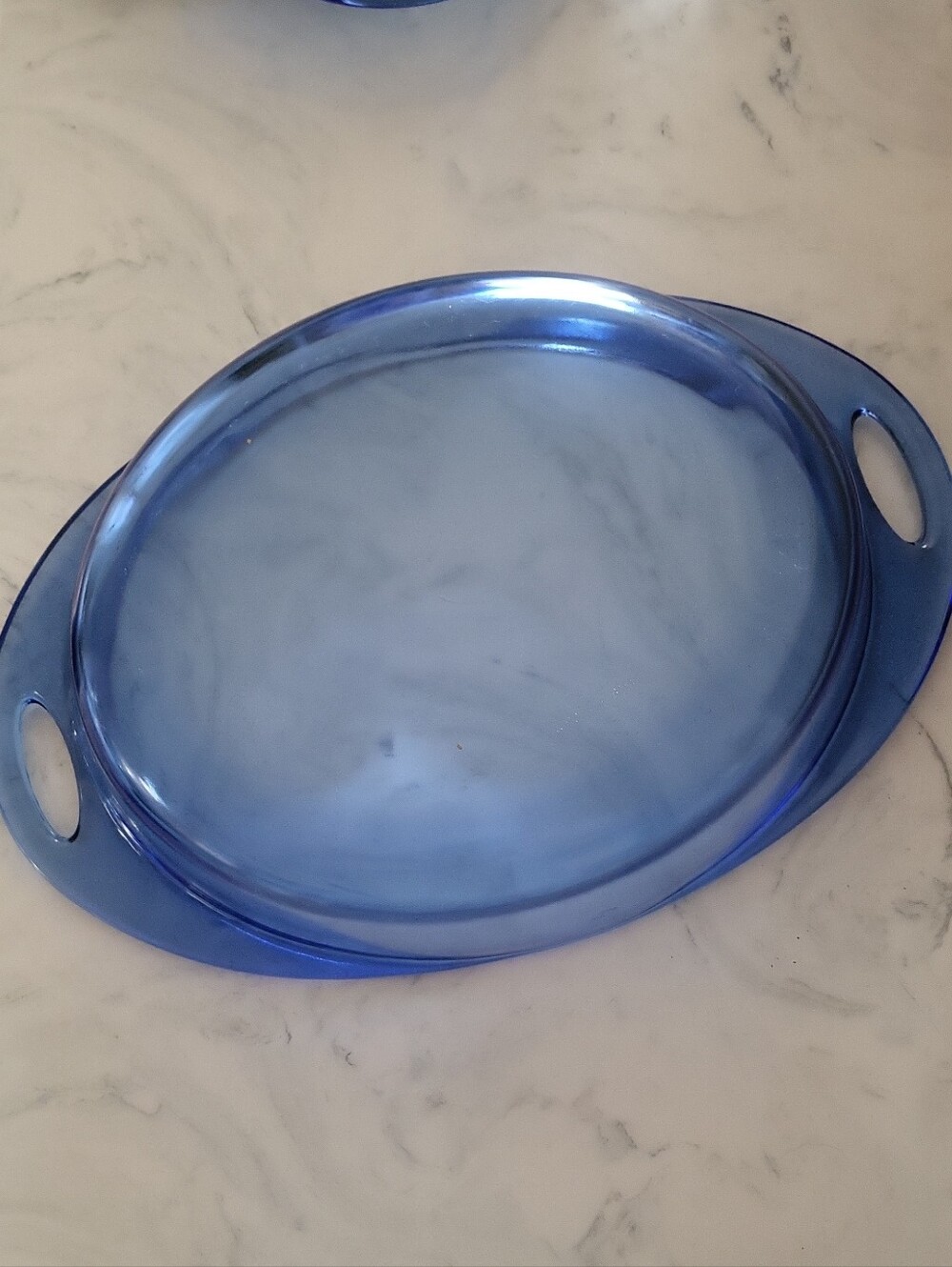 Vintage Anchor Hocking Cobalt Blue Glass 2 Quart Casserole Dish W/ Handles W/lid
